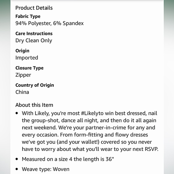 LIKELY NWT Blue Crushed Velvet Dress with spaghetti straps Size 6 - Picture 14 of 14